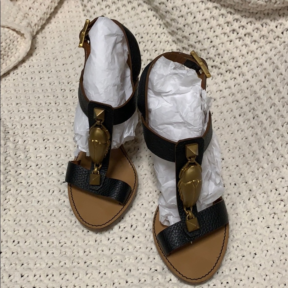 Vintage || Valentino Scarab T-Strap Sandal